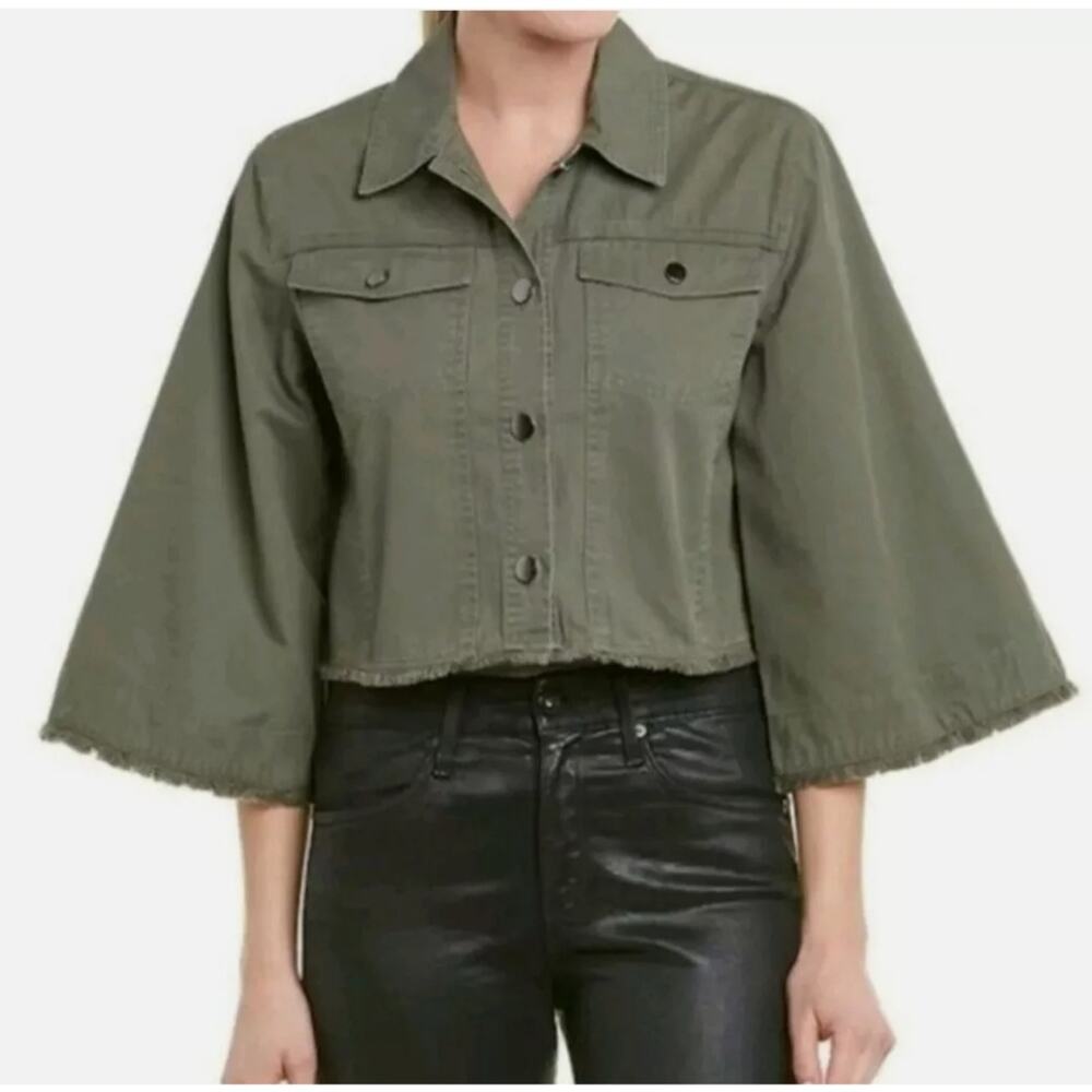Jack by BB Dakota Ready For It Cotton Canvas Jacket Green Medium